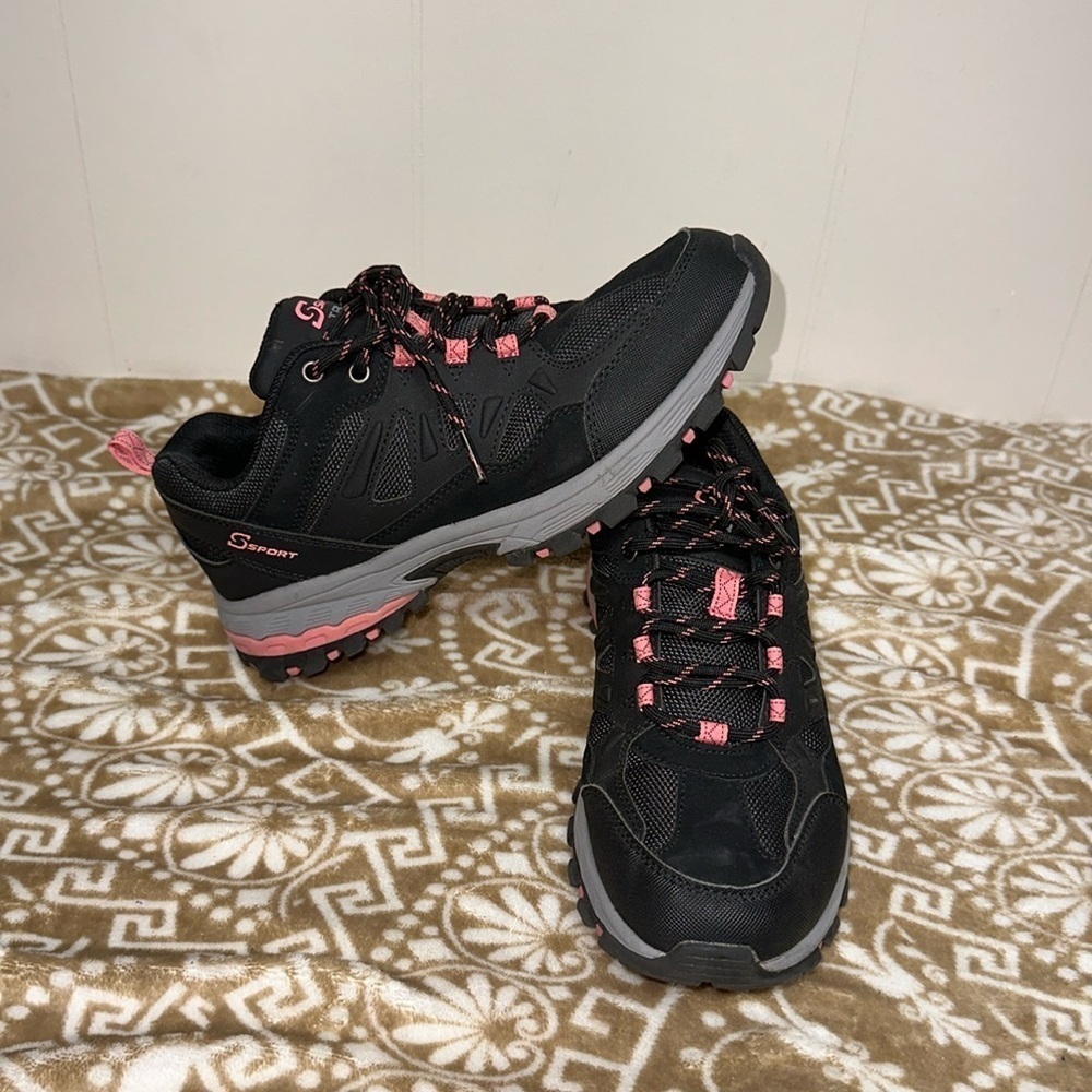 S Sport by Skechers ELAYNA Black Trail Sneakers w/Memory Foam unisex